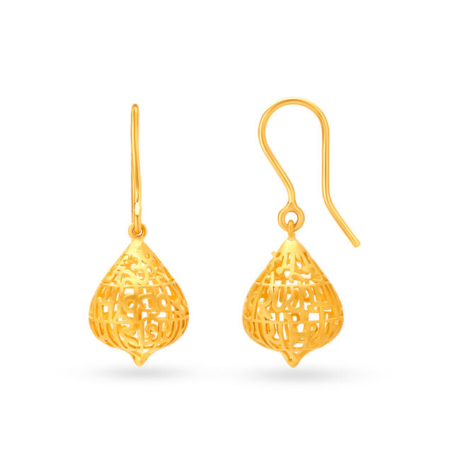 Exquisite 22 Karat Yellow Gold Typographic Drops 3