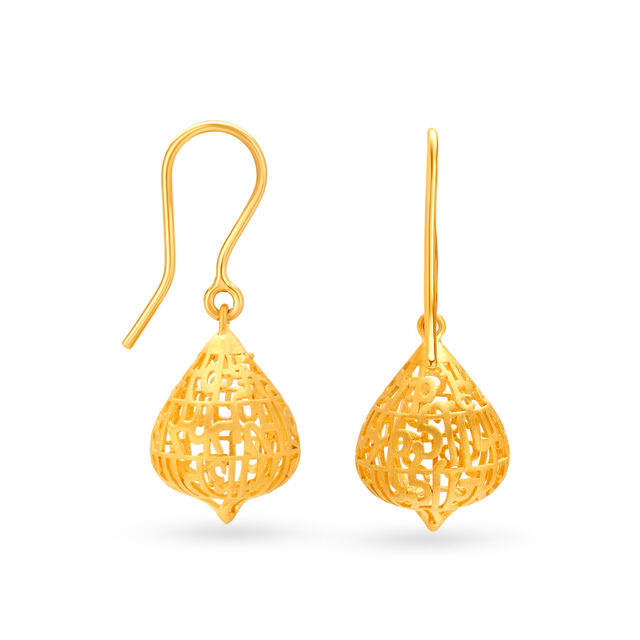 Exquisite 22 Karat Yellow Gold Typographic Drops 4