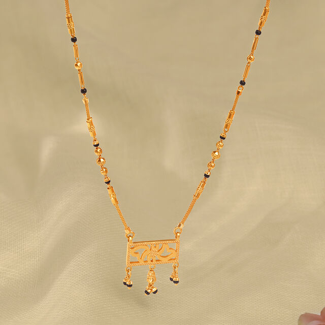 Artistic Yellow Gold Frame Mangalsutra,,hi-res