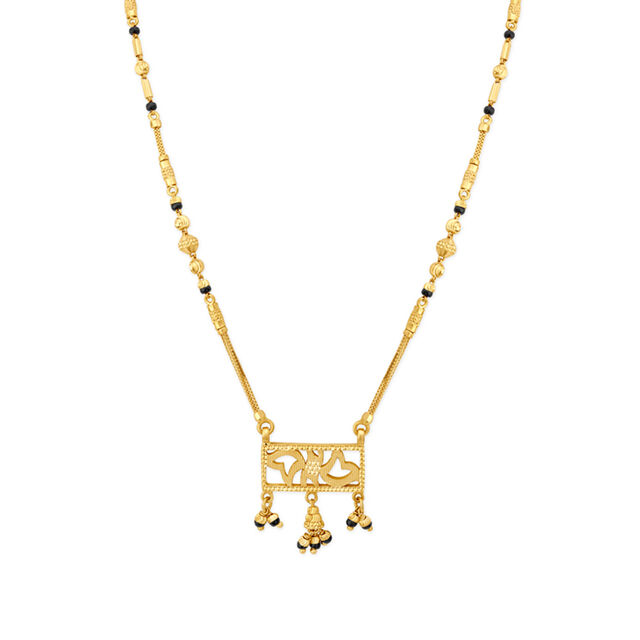 Artistic Yellow Gold Frame Mangalsutra,,hi-res