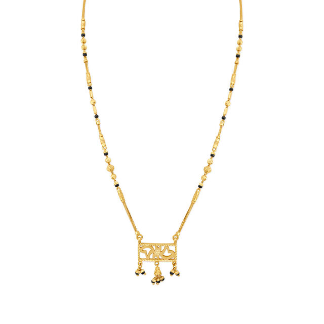 Artistic Yellow Gold Frame Mangalsutra,,hi-res
