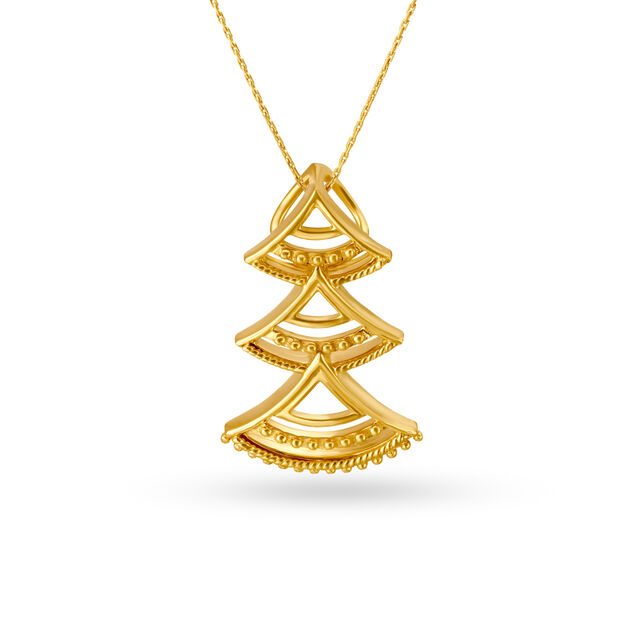 Splendid Gold Pendant and Earrings Set 3