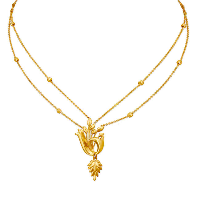 Sparkling Yellow Gold Bouquet Necklace and Earrings Set 2