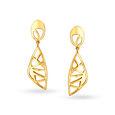 Contemporary Triangle Pattern Gold Drop Earrings,,hi-res 