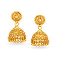 Traditional Jali Work Majestic Gold Drop Jhumka Earrings,,hi-res 