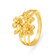 Contemporary Floral Pattern Gold Finger Ring,,hi-res 