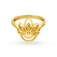 Glorious 22 Karat Yellow Gold Lotus Finger Ring,,hi-res 2