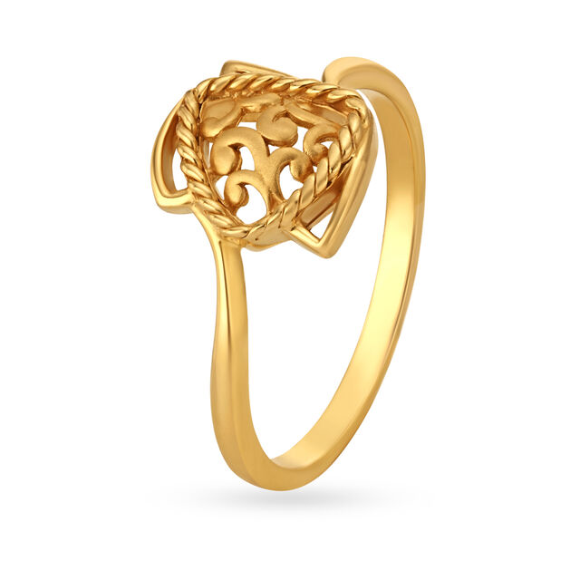 Artistic 22 Karat Yellow Gold Triangular Ring,,hi-res 