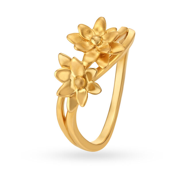 Beautiful 22 Karat Yellow Gold Lotus Ring,,hi-res