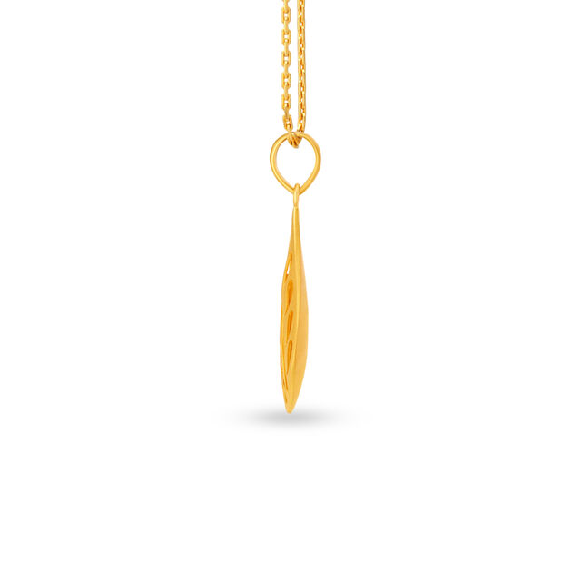 Sumptuous Yellow Gold Carved Teardrop Pendant 2