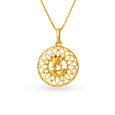 Celestial Yellow Gold Lord Ganesha Pendant 