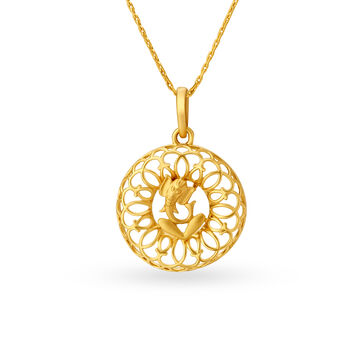 Celestial Yellow Gold Lord Ganesha Pendant