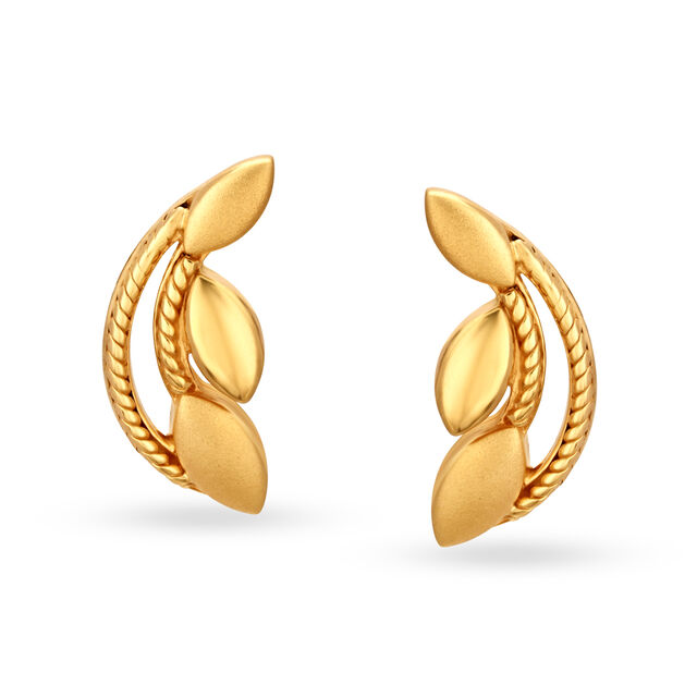 Sleek Gold Stud Earrings 