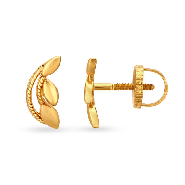 Sleek Gold Stud Earrings 2