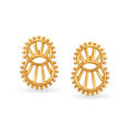 Contemporary Geometric Elegant Round Gold Stud Earrings 