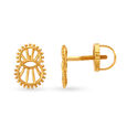 Contemporary Geometric Elegant Round Gold Stud Earrings 2