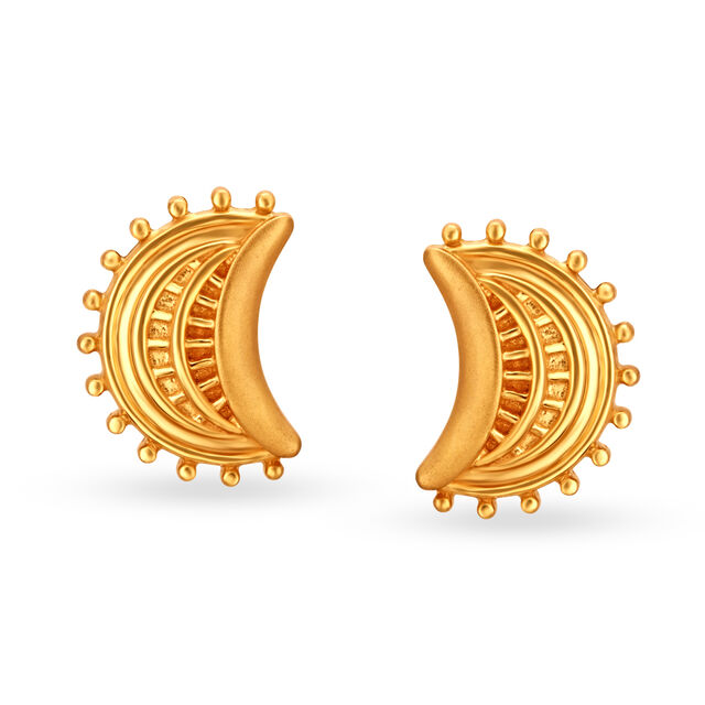 Mesmerising Rawa Work Gold Stud Earrings 
