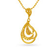 Traditional Paisley Gold Pendant and Earrings Set 2