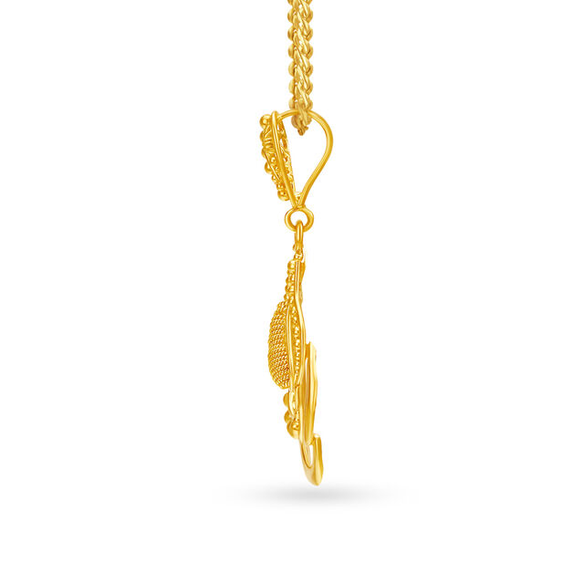 Traditional Paisley Gold Pendant and Earrings Set 3