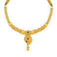 Textured Paisley Gold Necklace Set 2