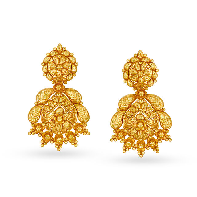Heavenly Rawa Work Floral Gold Necklace Set,,hi-res 3
