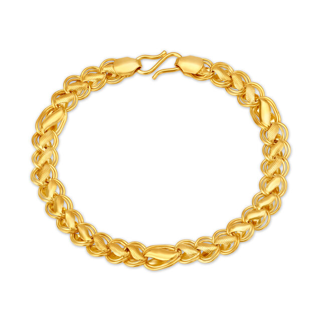 Graceful 22 Karat Yellow Gold Twist Link Bracelet,,hi-res 