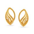 Minimalist 22 Karat Yellow Gold Leaf Drop Earrings,,hi-res 