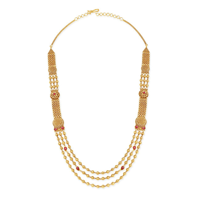 Elegant Floral Gold Haaram 