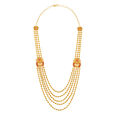 Opulent Gold Haaram With Coloured Stones 