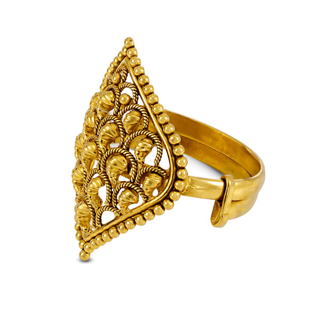 Imperial Leaf 22 Karat Gold Finger Ring,,hi-res 3
