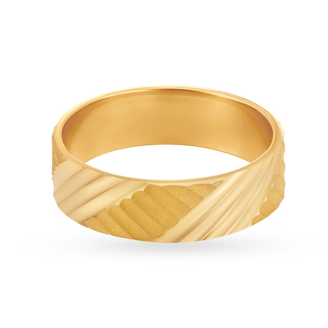 Handsome 22 Karat Yellow Gold Striped Finger Ring,,hi-res 2