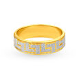 Surreal Geometric Pattern Gold Band,,hi-res 3