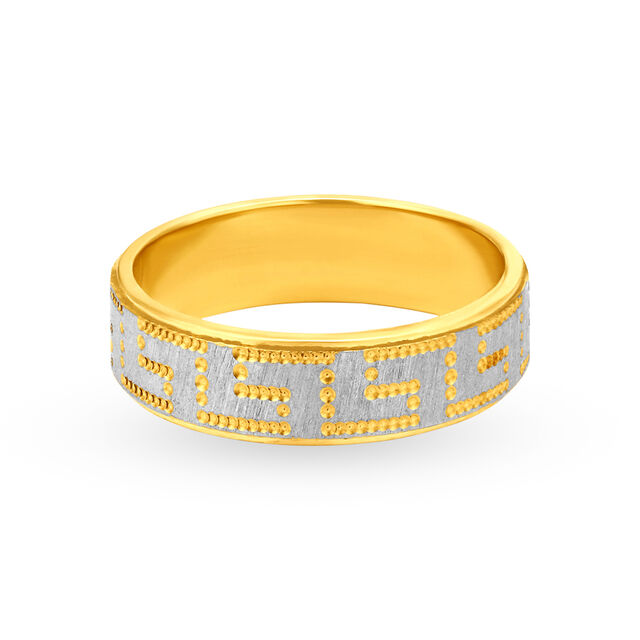 Surreal Geometric Pattern Gold Band,,hi-res 3