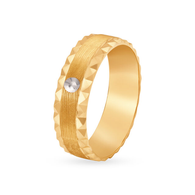 Striking 22 Karat Yellow Gold Geometric Patterned Finger Ring,,hi-res 