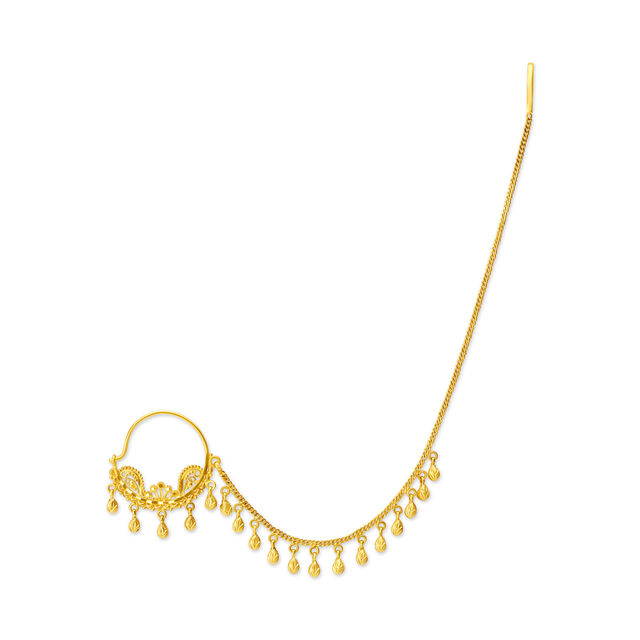 Royal Yellow Gold Filigree Nath,,hi-res 