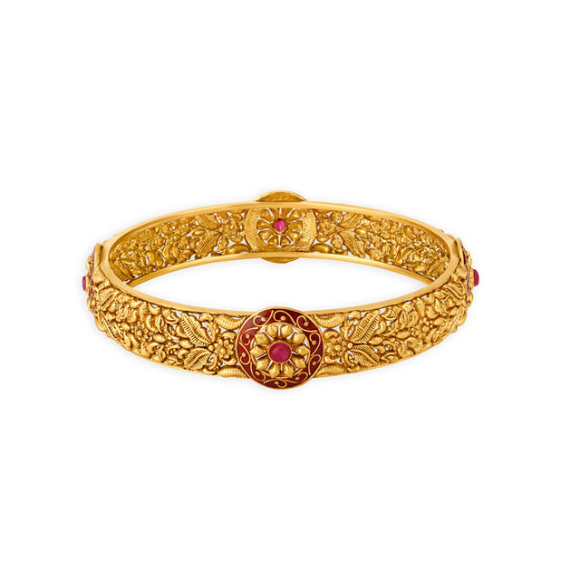 Modish Radiant Gold Bangle,,hi-res 2