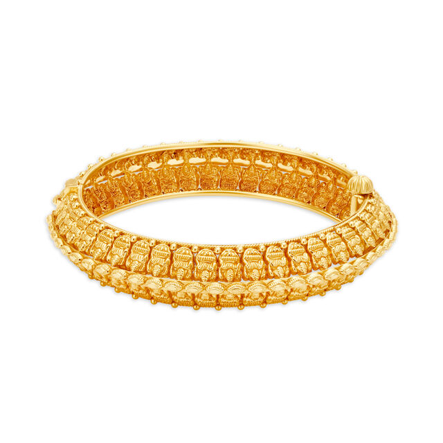 Ornate Rawa Work Gold Bangle,,hi-res