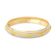 Auspicious Yellow Gold Carved Sigil Bangle 