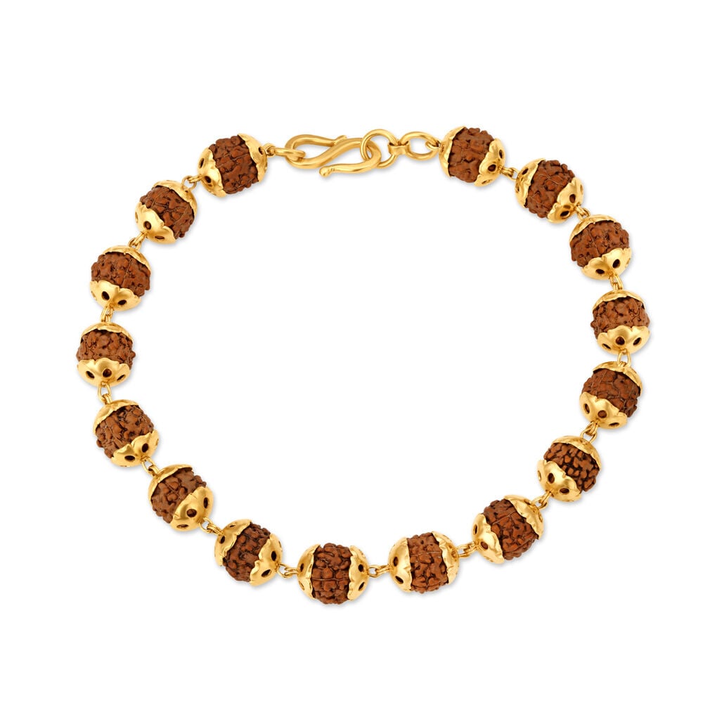 Rudraksha gold bracelet for mens hot sale