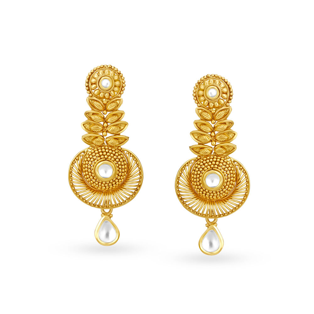 Opulent Gold Antique Drop Earrings