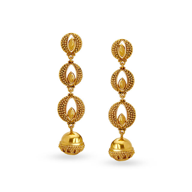 Enticing Gold Antique Drop Earrings 