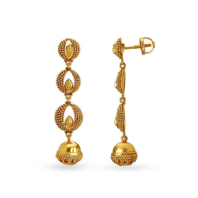 Enticing Gold Antique Drop Earrings 2