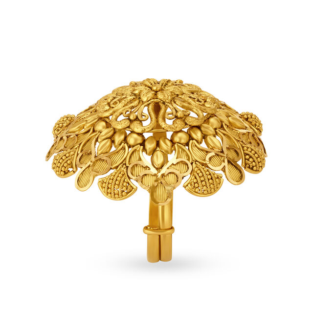 Lavish 22 Karat Yellow Gold Floral Statement Ring,,hi-res