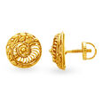 Ornate 22 Karat Yellow Gold Floral Studs 2