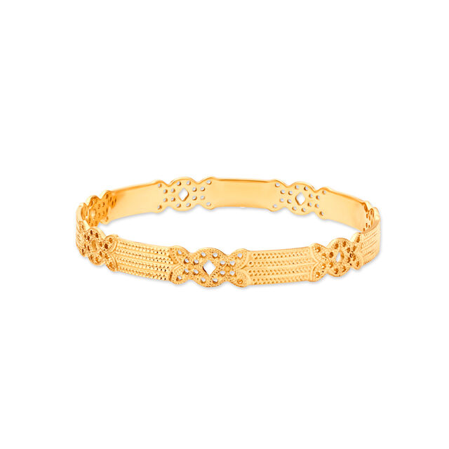 Gleaming Floral Gold Bangle,,hi-res 2