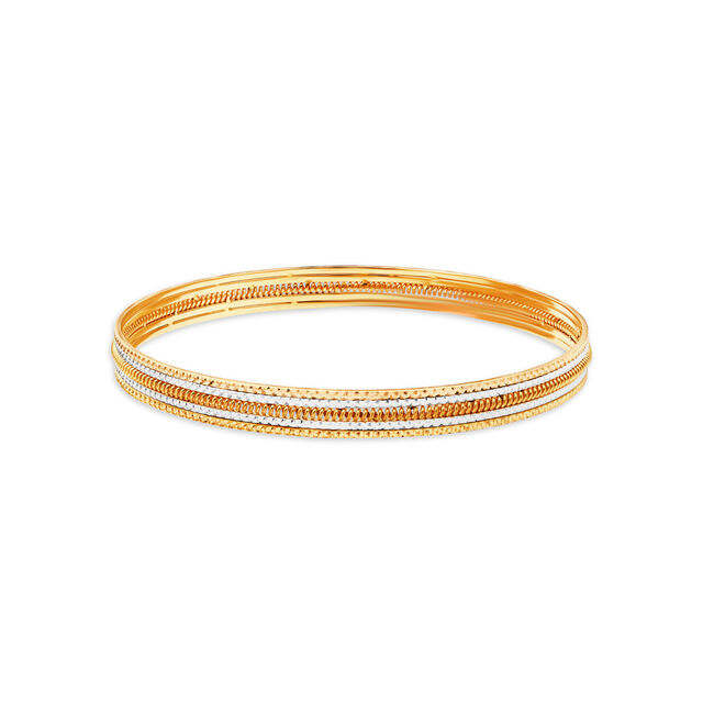 Vibrant Yellow Gold Spiral Bangles 