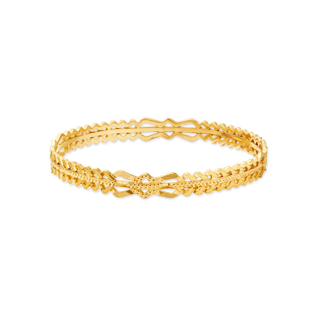 Florid Yellow Gold Carved Bangles 2