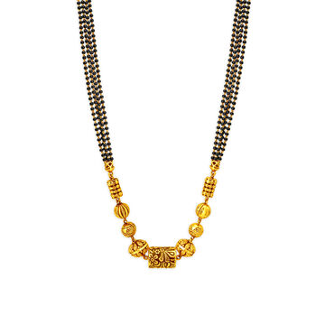 Whimsical 22 Karat Yellow Gold Beaded Cylinder Mangalsutra