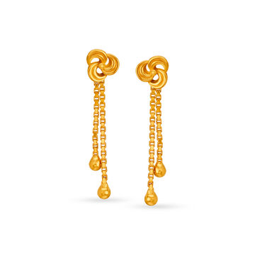 Contemporary 22 Karat Yellow Gold Swirl Drops