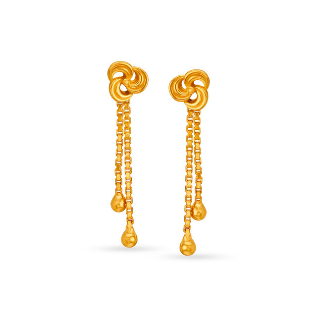 Contemporary 22 Karat Yellow Gold Swirl Drops,,hi-res 